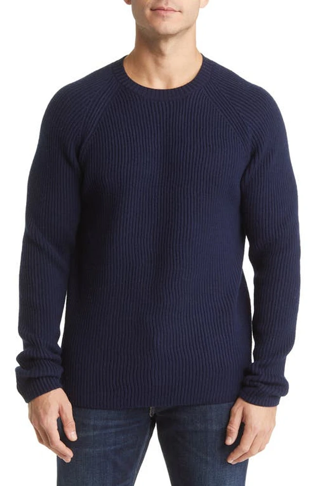 Schott NYC Ribbed Raglan Sleeve Wool Sweater at Nordstrom,