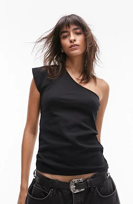 Topshop One-Shoulder Top in Black at Nordstrom, Size X-Small