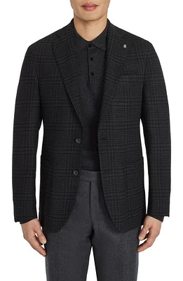 Jack Victor Hartford Plaid Stretch Wool Sport Coat Charcoal at Nordstrom, Regular