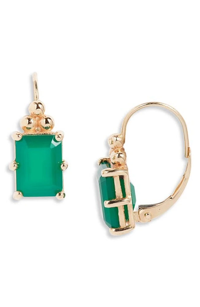 Anzie Cléo Carré Green Onyx Drop Earrings at Nordstrom