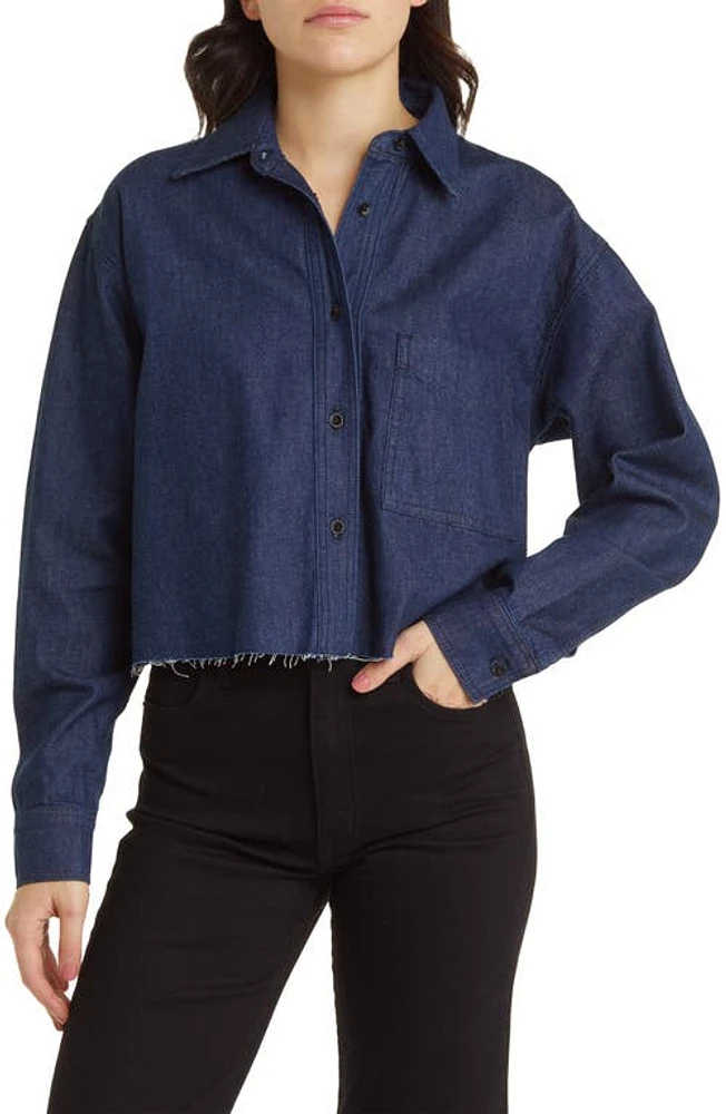 ASKK NY Crop Denim Shirt Rinse at Nordstrom,