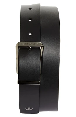 FERRAGAMO Double Adjustable Reversible Leather Belt Nero Midnight at Nordstrom, Eu