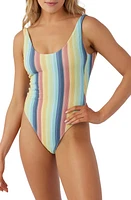 O'Neill Beach Bound Stripe North Shore One-Piece Swimsuit Coral Multi Colored at Nordstrom,