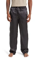 Majestic International Silk Charmeuse Pajama Pants Black Dot /Black Piping at Nordstrom,