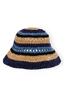 Ganni Crochet Mix Bucket Hat in Blue Multi at Nordstrom, Size X-Small