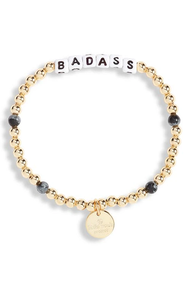 Little Words Project Badass Beaded Stretch Bracelet in Gold at Nordstrom