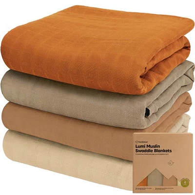 KeaBabies Lumi Muslin Swaddle Blankets in Spice at Nordstrom