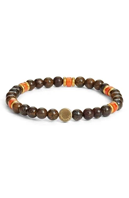 Caputo & Co. Men's Heishi Gem Stretch Bracelet in Orange Coral at Nordstrom