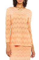 Misook Ombré Pointelle Knit Tunic Citrine/italian Clay/biscotti at Nordstrom,