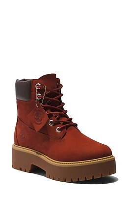 Timberland Stone Street Waterproof Platform Boot in Medium Red Nubuck at Nordstrom, Size 9.5