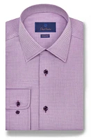 David Donahue Regular Fit Dobby Diagonal Cotton Dress Shirt Lilac at Nordstrom,