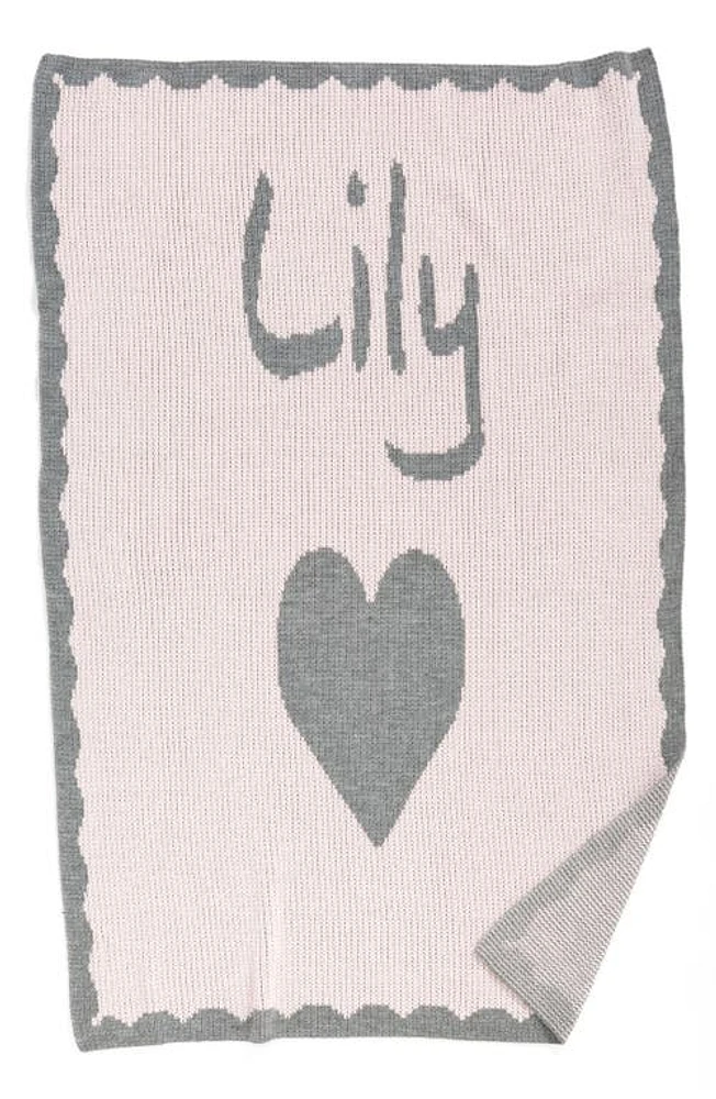 Butterscotch Blankees 'Heart' Personalized Crib Blanket in Pink at Nordstrom, Size Large