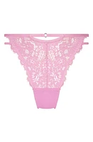 Hunkemöller Milaan Strappy Lace & Mesh Thong Pastel Lavender at Nordstrom,