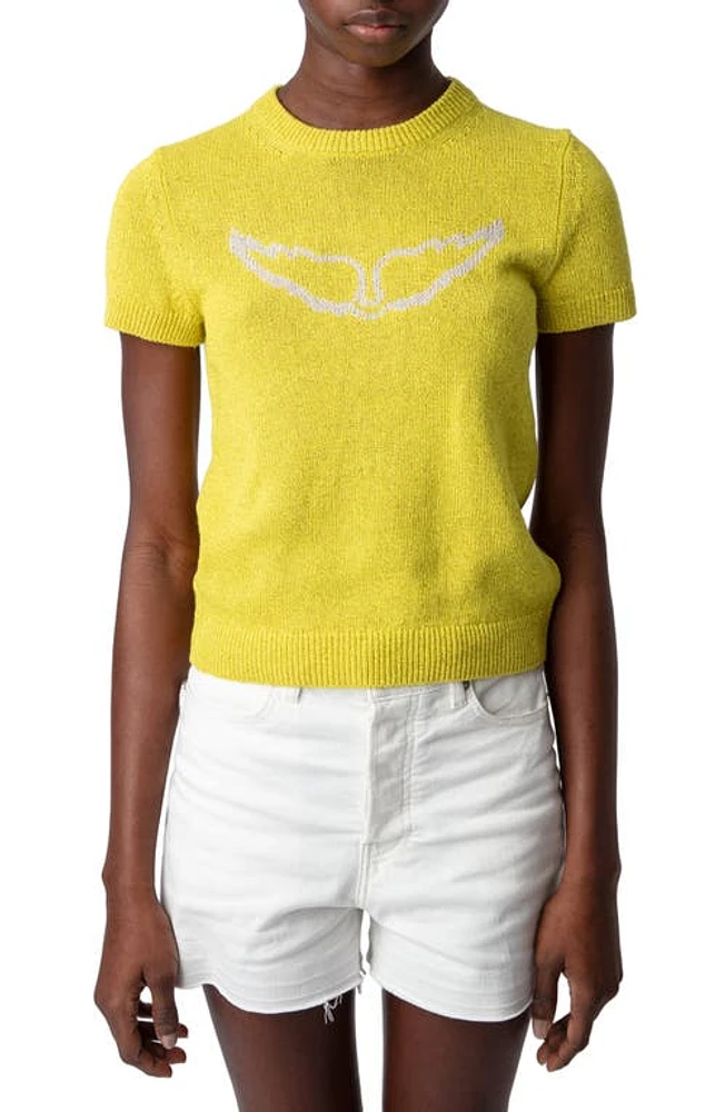 Zadig & Voltaire Sorly Li Wings Short Sleeve Sweater Cedra at Nordstrom,