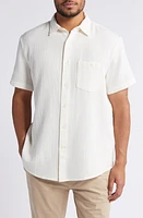 Treasure & Bond Cotton Gauze Short Sleeve Button-Up Shirt at Nordstrom,