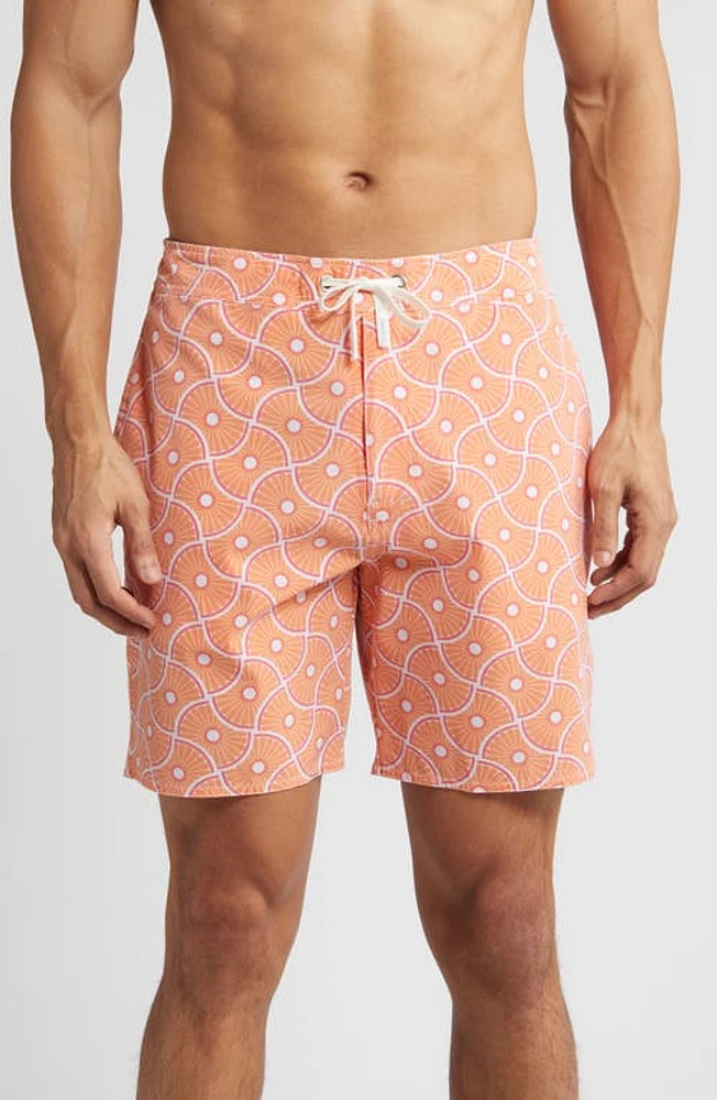 johnnie-O Samet Printed Swim Trunks Mimosa at Nordstrom,