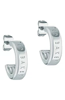 Ted Baker London Helanna Nano Logo Huggie Hoop Earrings in Silver Tone at Nordstrom