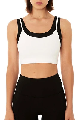 P. E Nation Podium Layered Jersey Tank Optic White at Nordstrom,