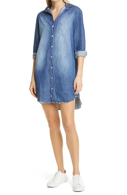 Frank & Eileen Mary Long Sleeve Denim Shirtdress in Extra Distressed Indigo Denim at Nordstrom, Size Large