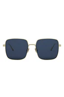 'DiorCannage S1U 59mm Square Sunglasses in Gold /Solid Blue Lenses at Nordstrom