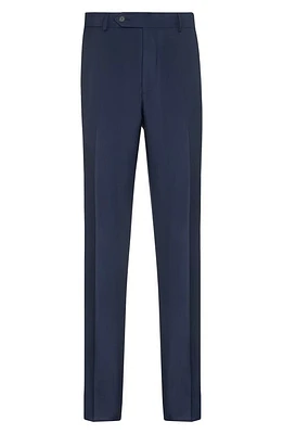 Samuelsohn Flat Front Super 130s Wool Pants in Navy at Nordstrom, Size 36