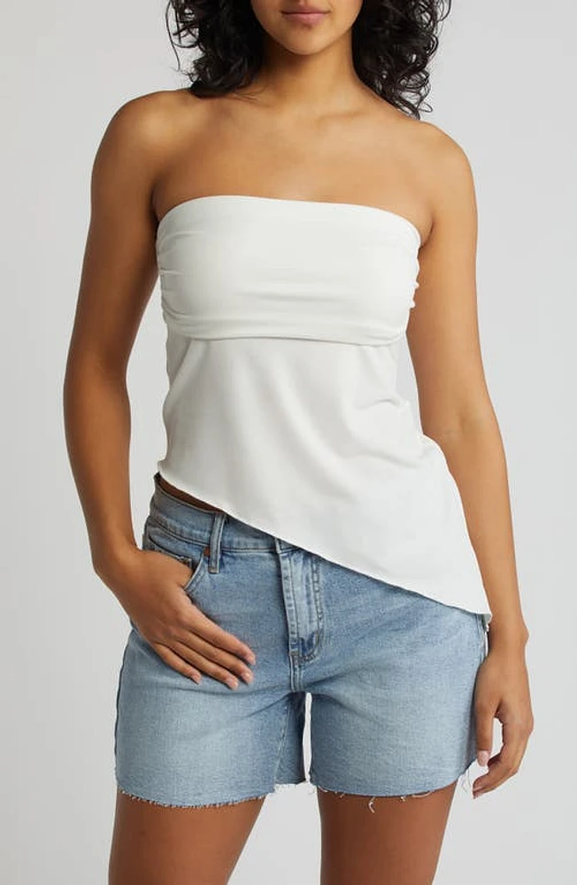 BDG Urban Outfitters Asymmetric Strapless Mesh Top at Nordstrom,