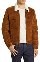 PAIGE Vosler Corduroy Zip Jacket with Faux Shearling Collar Cinnamon Cocoa at Nordstrom,