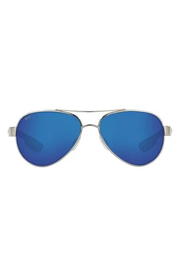 Costa Del Mar Loreto 56mm Mirrored Polarized Aviator Sunglasses in Grey White at Nordstrom