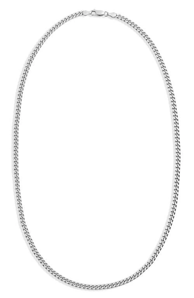 Argento Vivo Sterling Silver Men's Flat Cuban Chain Necklace at Nordstrom