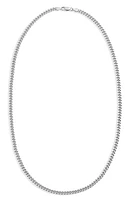 Argento Vivo Sterling Silver Men's Flat Cuban Chain Necklace at Nordstrom