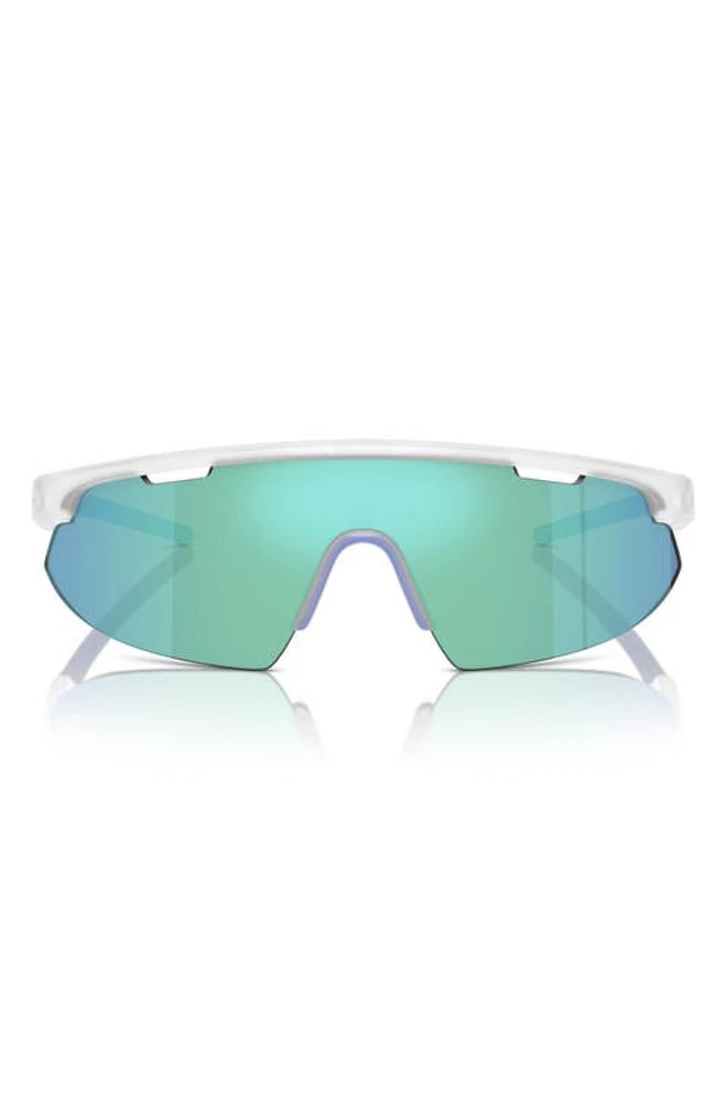 Scuderia Ferrari 141mm Irregular Shield Sunglasses in Opal Grey at Nordstrom