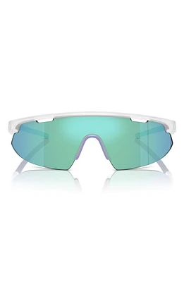 Scuderia Ferrari 141mm Irregular Shield Sunglasses in Opal Grey at Nordstrom