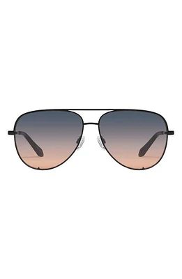 Quay Australia High Key 55mm Aviator Sunglasses in Black /Smoke To Coral at Nordstrom