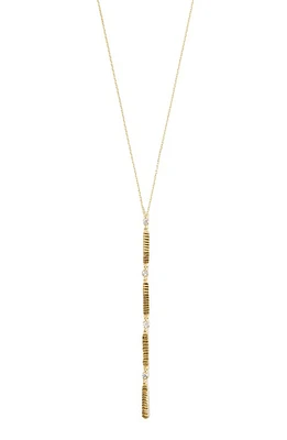 Argento Vivo Sterling Silver Diamond Cut Cubic Zirconia Y-Necklace in Gold at Nordstrom