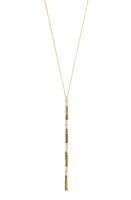 Argento Vivo Sterling Silver Diamond Cut Cubic Zirconia Y-Necklace in Gold at Nordstrom