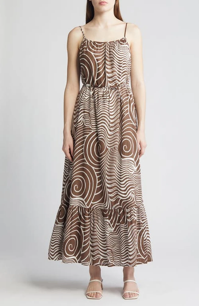 Rails Maris Swirl Print Tiered Cotton Maxi Dress Swirls at Nordstrom,