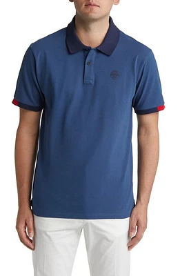 NORTH SAILS Colorblock Cotton Stretch Piqué Polo Denim at Nordstrom,