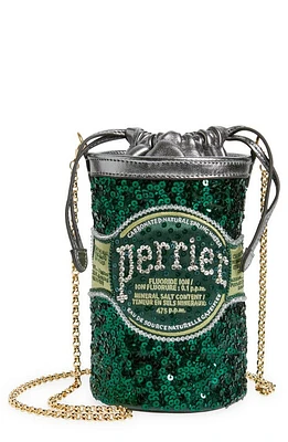 Anya Hindmarch Perrier Sequin Satin Crossbody Bag in Bottle Green at Nordstrom