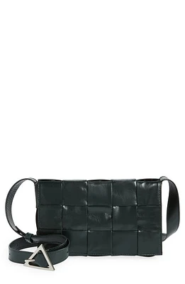 Bottega Veneta Cassette Intrecciato Leather Crossbody Bag in Inkwell/Silver at Nordstrom