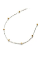 Monica Vinader Mixed Metal Beaded Chain Bracelet in Silver at Nordstrom