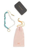 FRAME CHAIN Half N Half Turquoise & Keshi Pearl Hook Eyeglasses Chain in Yellow Gold/Turquoise at Nordstrom