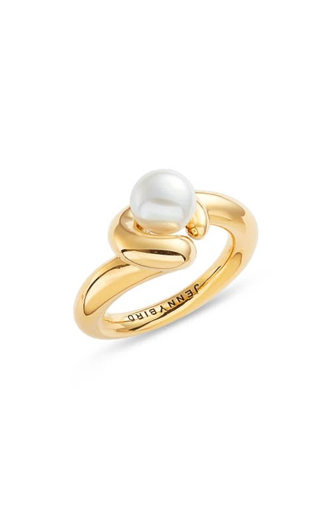 Jenny Bird Daphne Imitation Pearl Ring in High Polish Gold at Nordstrom