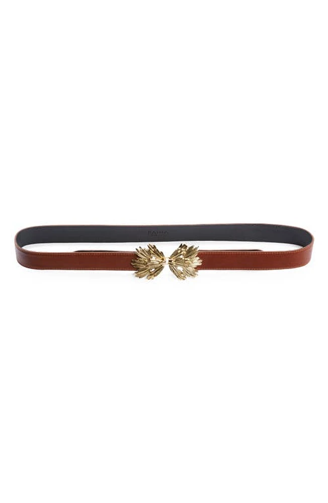 Raina Star Buckle Leather Belt in Cognac at Nordstrom