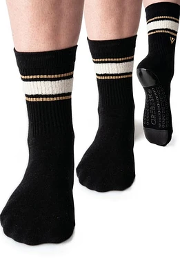 Arebesk 2-Pack Cotton Terry Gripper Crew Socks in Black at Nordstrom, Size Medium