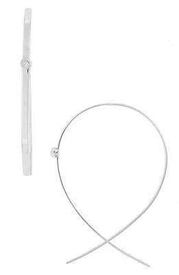 Lana Small Upside Down Diamond Hoop Earrings in White Gold at Nordstrom