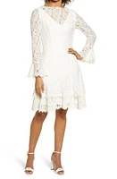 Shani Long Sleeve Tiered Lace Dress White at Nordstrom,