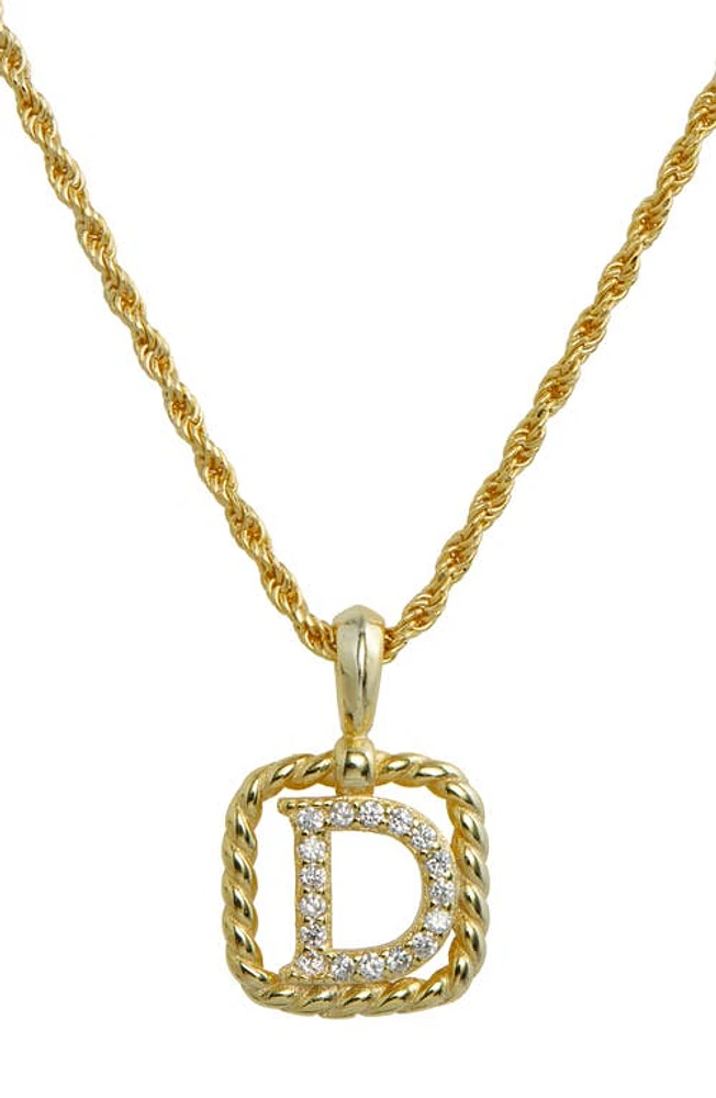 SAVVY CIE JEWELS Initial Pendant Necklace in Yellow-D at Nordstrom