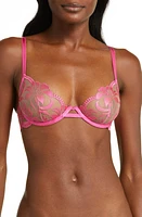 Bluebella Leonora Embroidered Underwire Bra in Fuchsia Pink/Sheer at Nordstrom, Size 32B