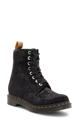 Dr. Martens 1460 Crushed Velvet Combat Boot in Black Crushed Velvet at Nordstrom, Size 8Us