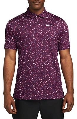 Nike Golf Dri-FIT Tour Floral Performance Polo Bordeaux/White at Nordstrom,